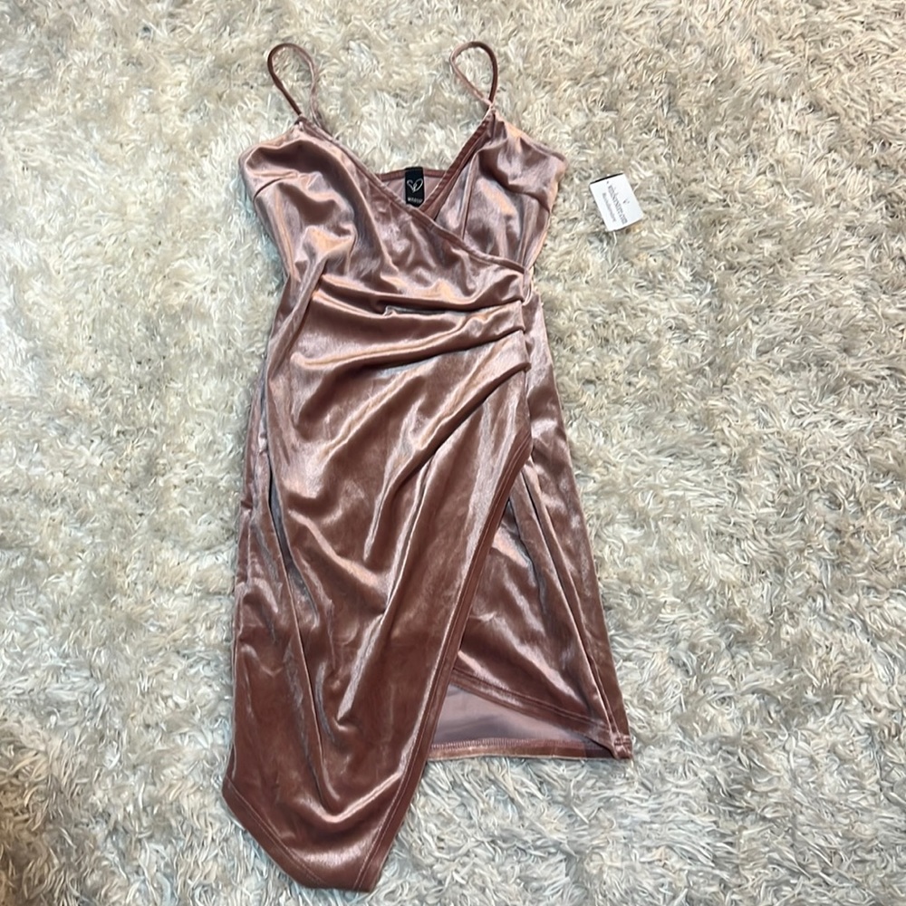 Windsor Mini Mauve Suede body-con dress